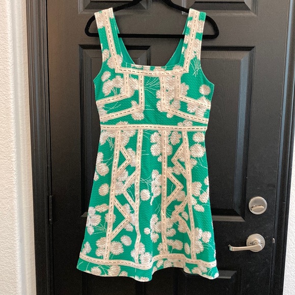 Maeve Dresses & Skirts - Maeve🍃Anthropology Emma Dress Belgium Green Floral Fit + Flare Sz 8